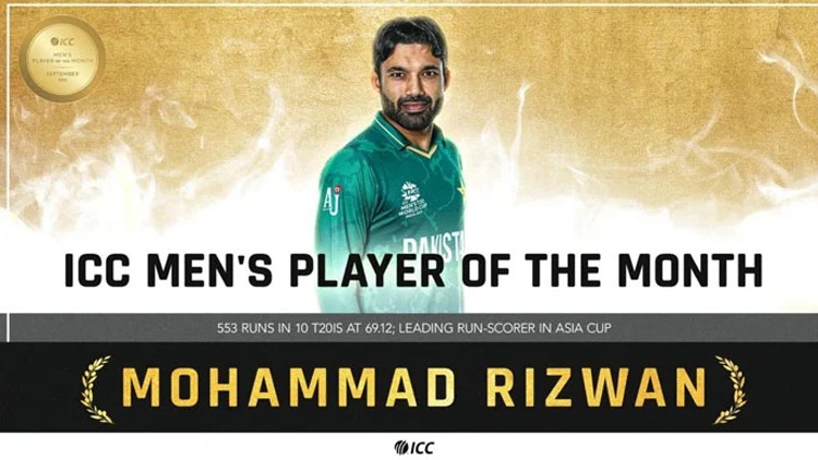Best Player of Month Mohammad Rizwan